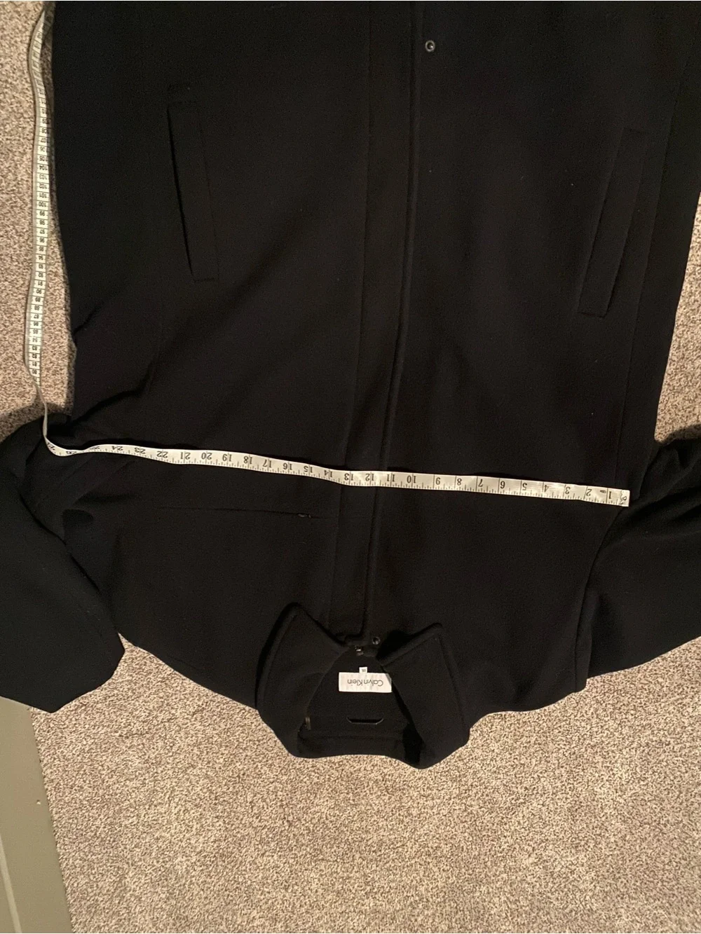 Calvin Klein Black Wool Blend Men's Coat with Quilted Lining